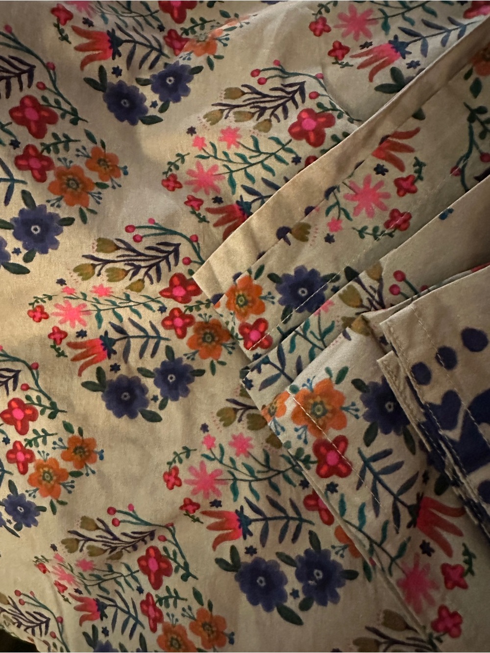 Natural life king sheet set Floral Print in Beige with Multicolor Accents